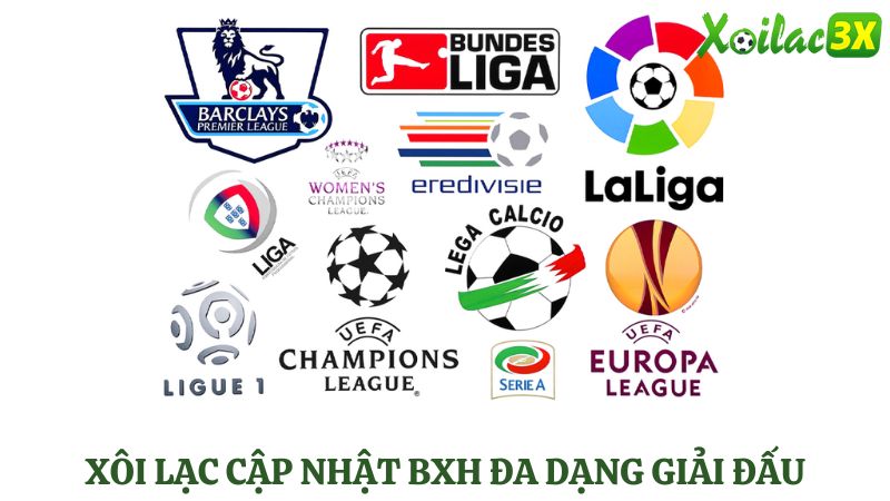 Xôi Lạc cập nhật bảng xếp hạng đa dạng giải đấu trong và ngoài nước 